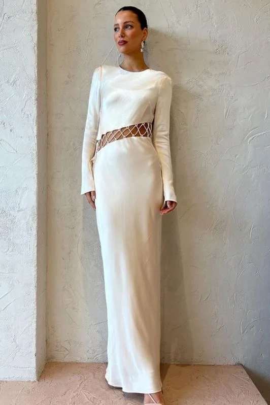 Hire SHONA JOY Arienzo Asymmetrical Lace Up Maxi Dress In Cream