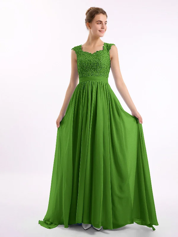 Appliqued and Beaded Dress with Sweetheart Neck Moss