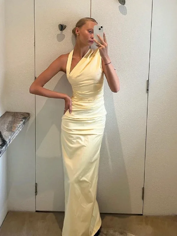 Hire SIR THE LABEL Giacomo Gathered Gown in Butter Yellow