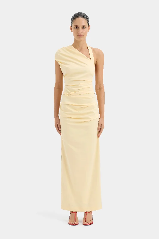 Hire SIR THE LABEL Giacomo Gathered Gown in Butter Yellow