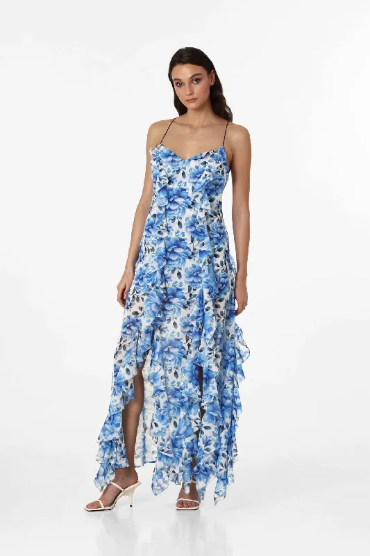 Hire MENTI SANTORINI Blue Roses Maxi Dress