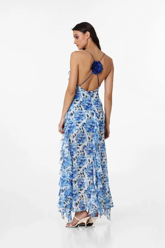 Hire MENTI SANTORINI Blue Roses Maxi Dress