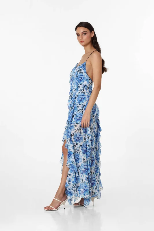 Hire MENTI SANTORINI Blue Roses Maxi Dress