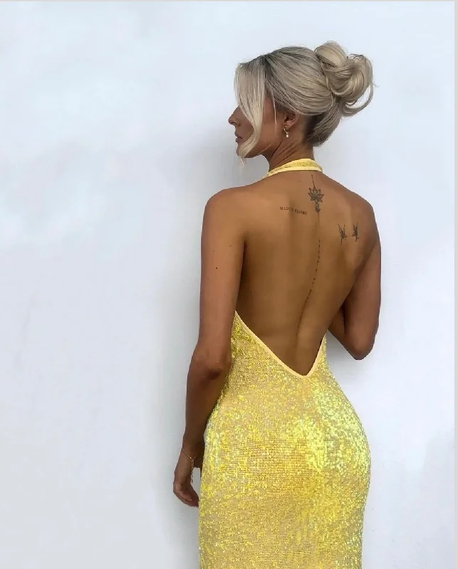 Hire NATALIE ROLT Delilah Gown in Yellow Gold