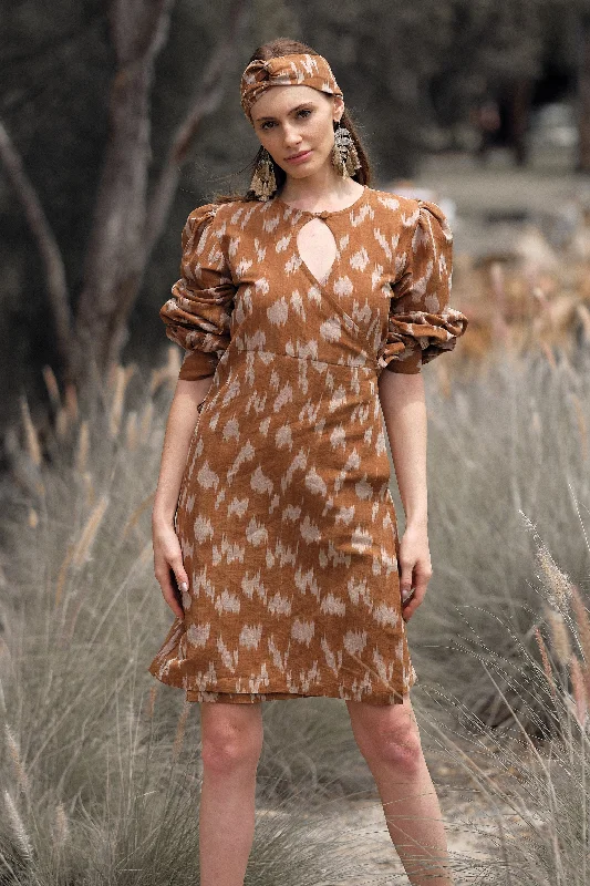 Kavi Dress - Amy Print (Brown)