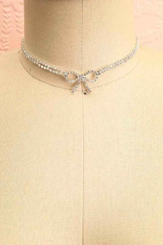 Lariza Silver | Crystal Choker Necklace