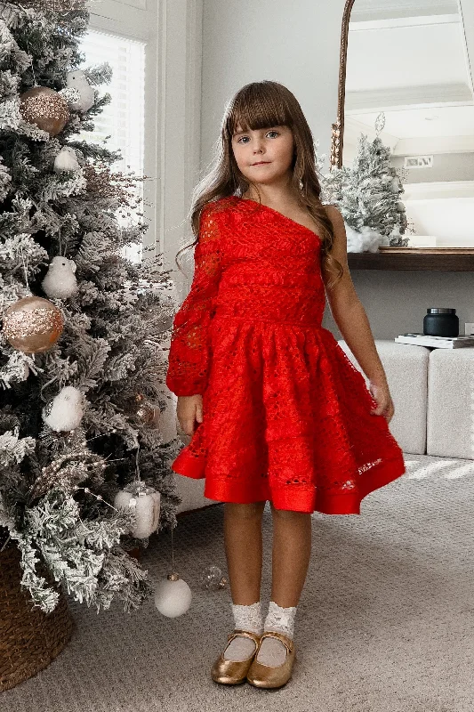 Meant for Me Dress - Scarlet Lattice Lace