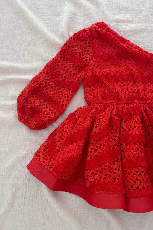 Meant for Me Dress - Scarlet Lattice Lace