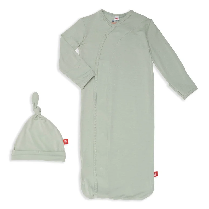 seafoam modal magnetic cozy sleeper gown + hat set