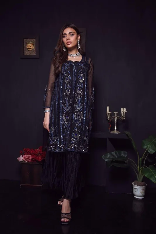 Sadia Aamir - Black Krayr - Organza - 2 Piece