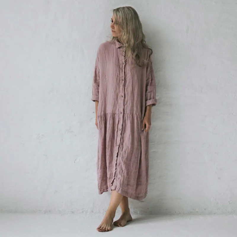 Seaside Tones Oversized Dress - Dusty Pink