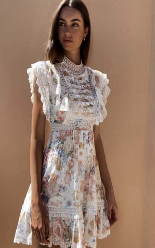 Hire ZIMMERMANN Bowie Frill Mini Dress